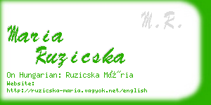 maria ruzicska business card